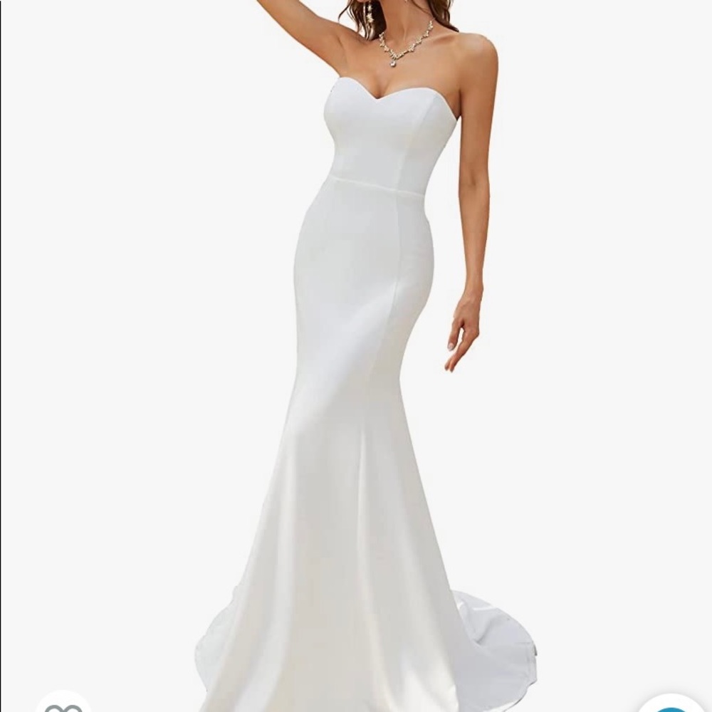 White wedding maxi sweetheart neckline sweep train dress